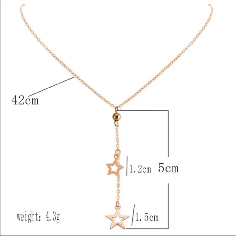 NWT Bohemian Long tassel gold star necklace - Picture 4 of 4